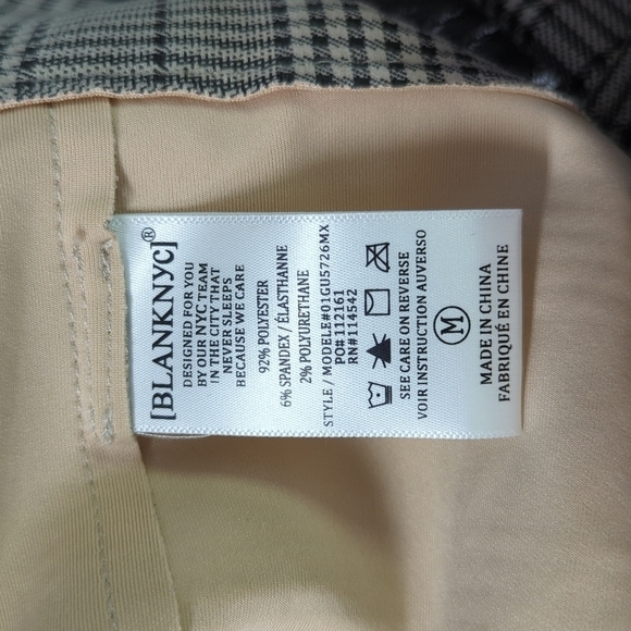 Blank NYC Plaid Double Breasted Moto Jacket Cream Gray M fall streetwear casual - Picture 10 of 12